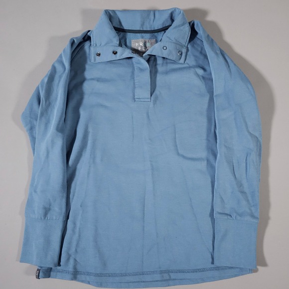 Free Fly Other - Free Fly Bamboo Fleece Pullover Mens Medium Blue Snap Neck Long Sleeve Top